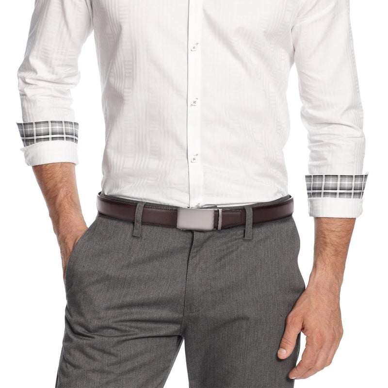 CHAOREN Mens Belt - Mens Ratchet Belt Leather 1 3/8" for Dress Pant - Micro Adjustable Belt Fit Everywhere - Image 2